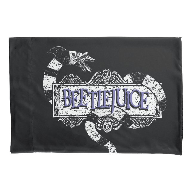 Beetlejuice | Sandworm Coiled on Beetlejuice Logo Pillowcase (Front)