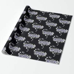 Beetlejuice   Sandworm Coiled on Beetlejuice Logo Wrapping Paper