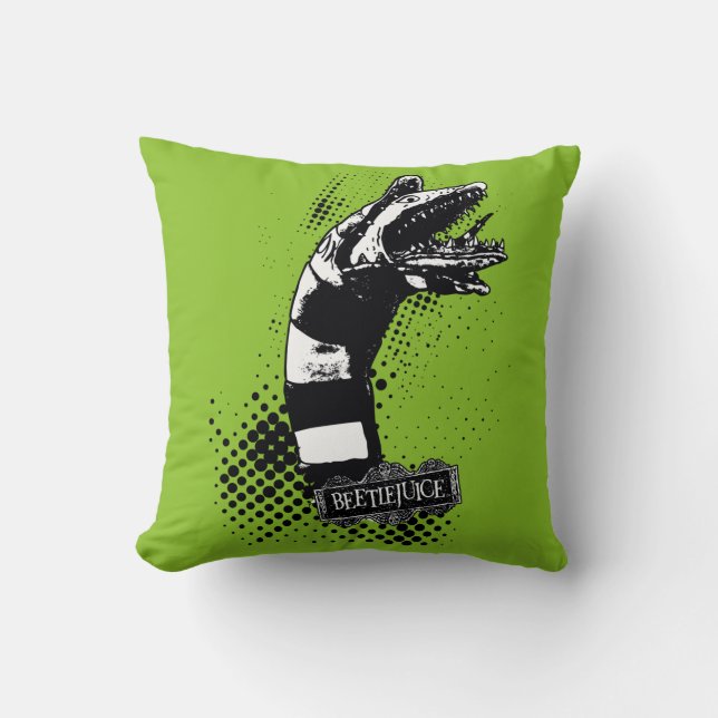 Beetlejuice | Sandworm Illustration Throw Pillow (Front)