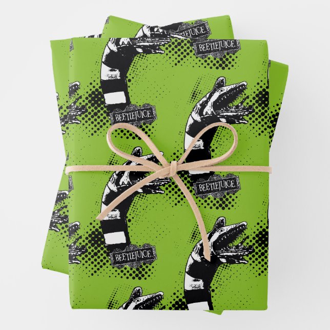 Beetlejuice | Sandworm Illustration Wrapping Paper Sheet (In situ)