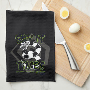 Beetlejuice   Say It 3 Times Kitchen Towel