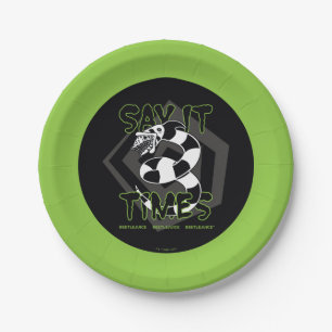 Beetlejuice   Say It 3 Times Paper Plate