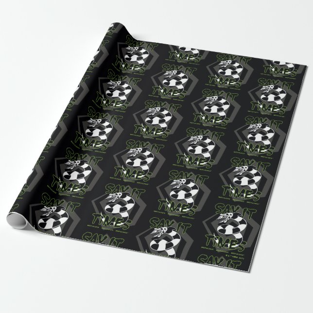 Beetlejuice | Say It 3 Times Wrapping Paper (Unrolled)