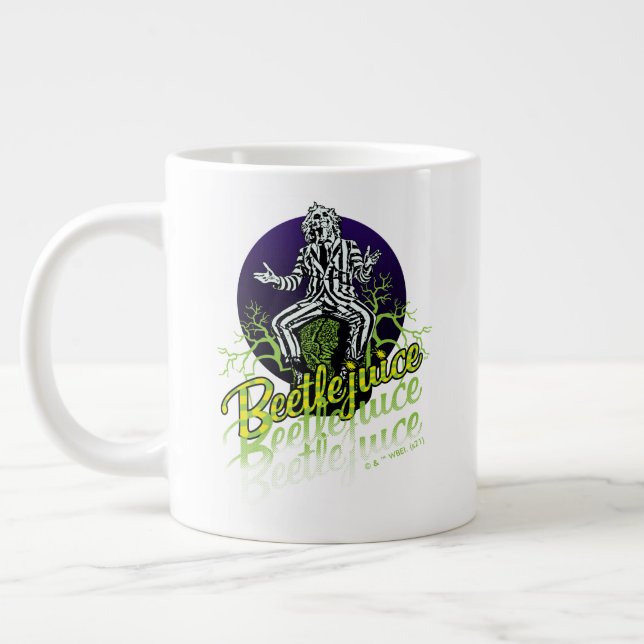 Beetlejuice | Sitting on a Tombstone Large Coffee Mug (Left)