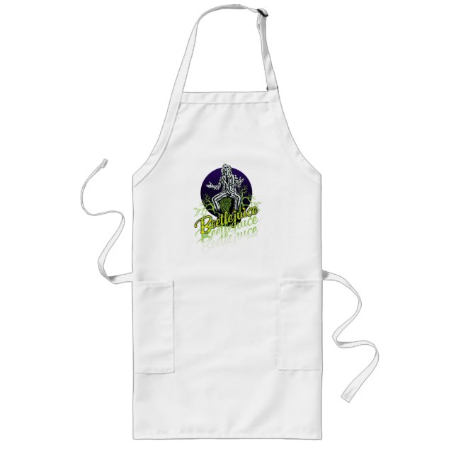 Beetlejuice | Sitting on a Tombstone Long Apron (Front)