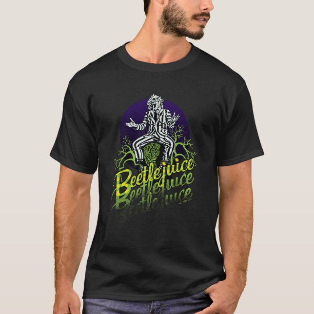 Beetlejuice | Sitting on a Tombstone T-Shirt (Front)