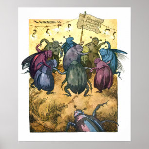 Beetles Celebrating Midsummer Poster
