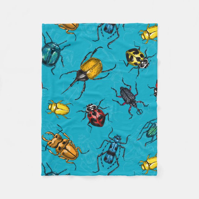 Beetles Fleece Blanket (Front)