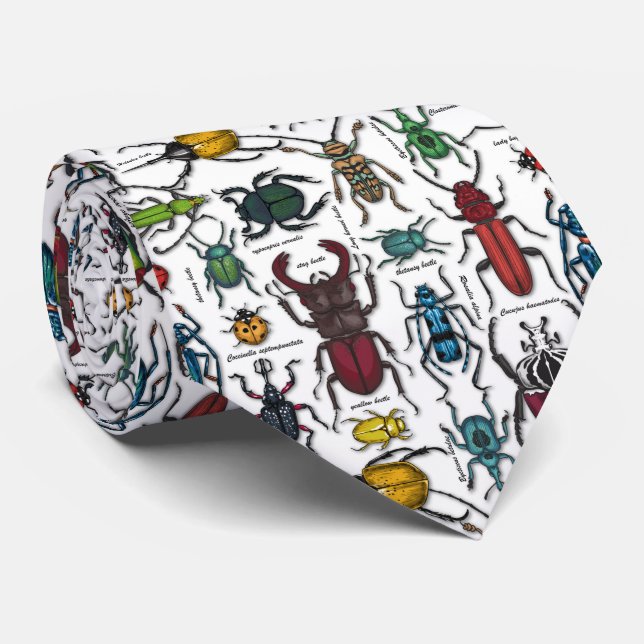 Beetles on white tie (Rolled)