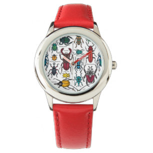 Beetles on white watch