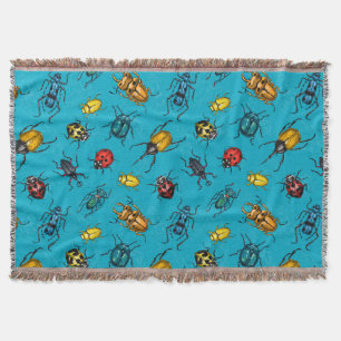 Beetles Throw Blanket