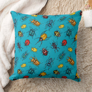 Beetles Throw Pillow