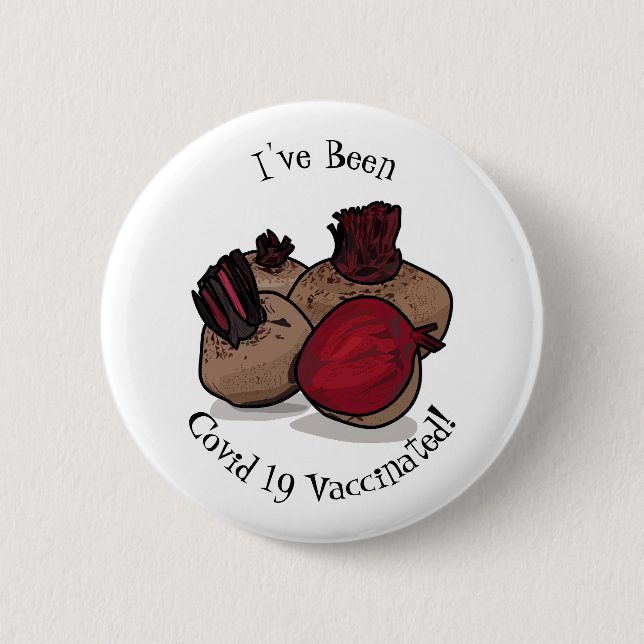 Beetroot cartoon illustration 2 inch round button (Front)