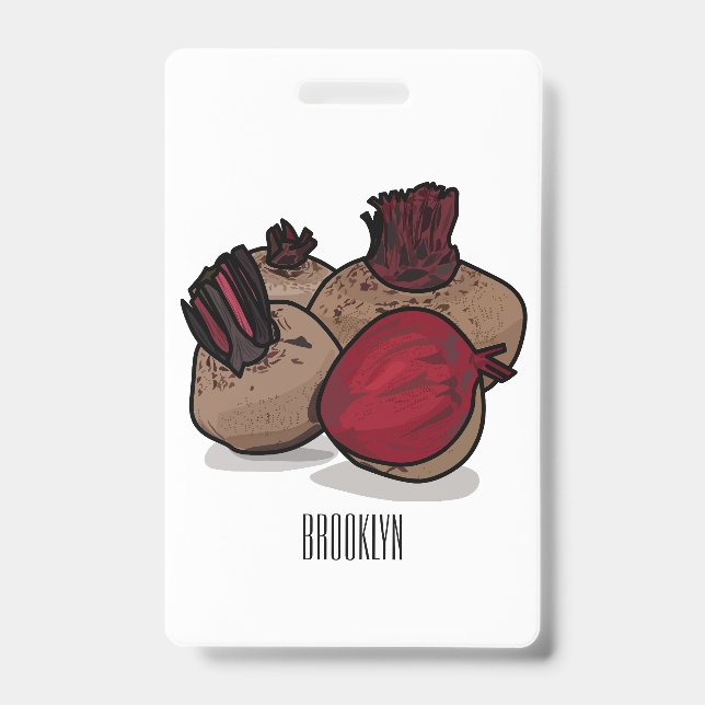 Beetroot cartoon illustration  badge (Front)