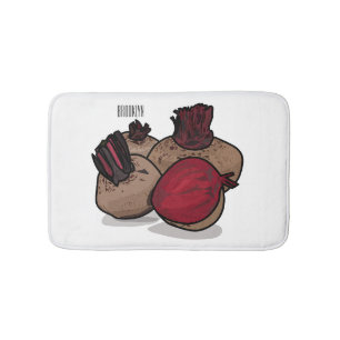 Beetroot cartoon illustration bath mat