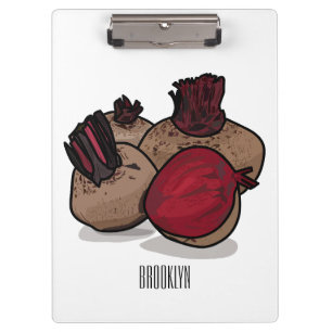 Beetroot cartoon illustration  clipboard