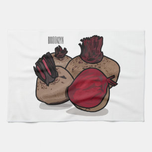 Beetroot cartoon illustration  kitchen towel