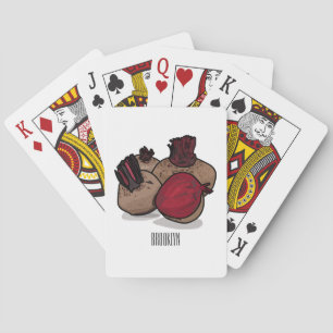 Beetroot cartoon illustration  playing cards