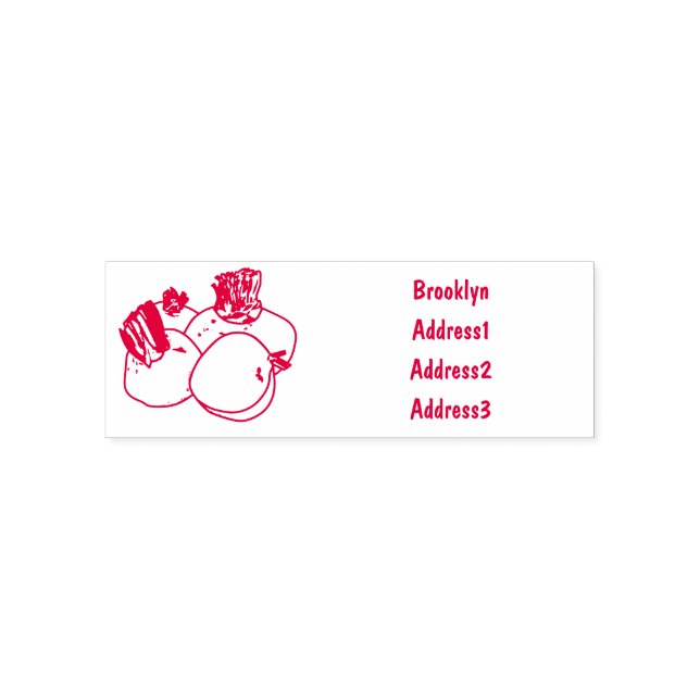 Beetroot cartoon illustration self-inking stamp (Design)