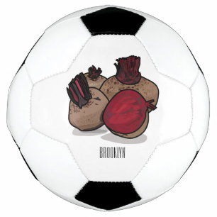 Beetroot cartoon illustration soccer ball