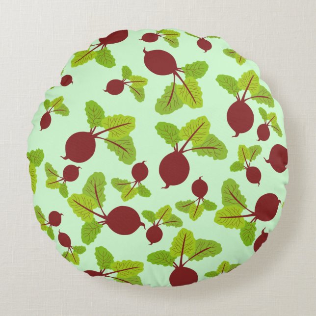 Beetroot Pattern Round Pillow (Front)