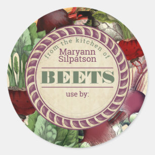 Beets canning personalized from the kitchen of classic round sticker