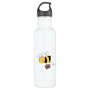 Beezness Bee, Tired Stressed Bee Holding Briefcase 710 Ml Water Bottle