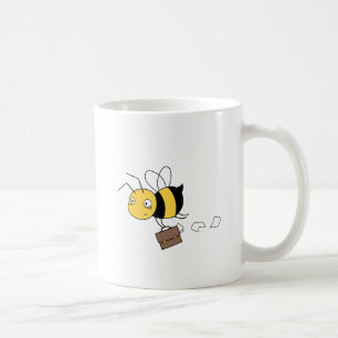 Beezness Bee, Tired Stressed Bee Holding Briefcase Coffee Mug