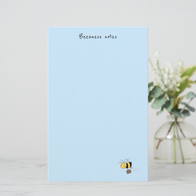 Beezness Bee, Tired Stressed Bee Holding Briefcase Stationery (Standing Front)