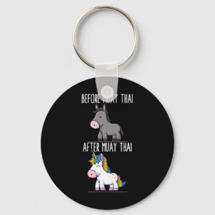Before After Muay Thai Unicorn Fighter Boxing Keychain
