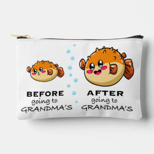 Before and After Going To Grandma Funny Nana Accessory Pouch