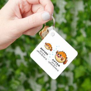 Before and After Going To Grandma Funny Nana Keychain