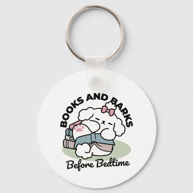 Before Bedtime with My Pup – Book and Dog Lover  Keychain (Front)