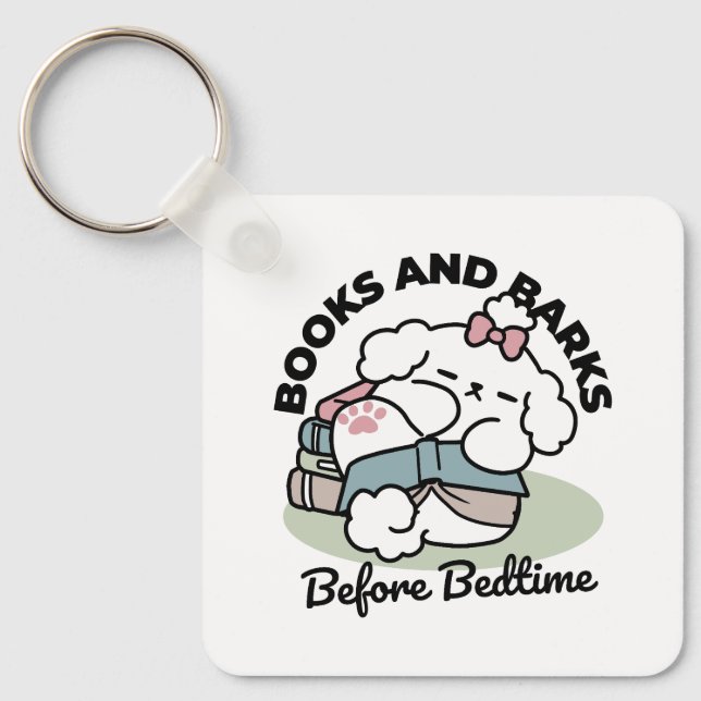 Before Bedtime with My Pup – Book and Dog Lover  Keychain (Front)