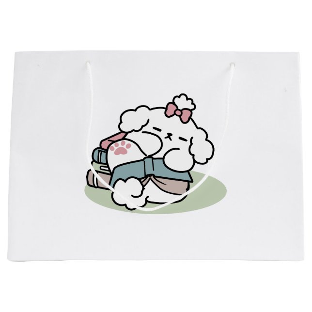 Before Bedtime with My Pup – Book and Dog Lover  Large Gift Bag (Front)