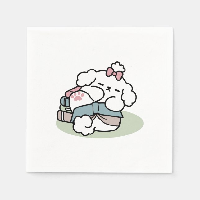 Before Bedtime with My Pup – Book and Dog Lover  Napkin (Front)