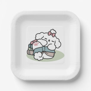 Before Bedtime with My Pup – Book and Dog Lover  Paper Plate