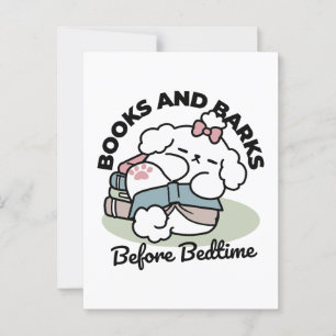 Before Bedtime with My Pup – Book and Dog Lover  Postcard