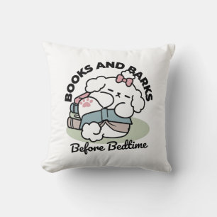 Before Bedtime with My Pup – Book and Dog Lover Throw Pillow