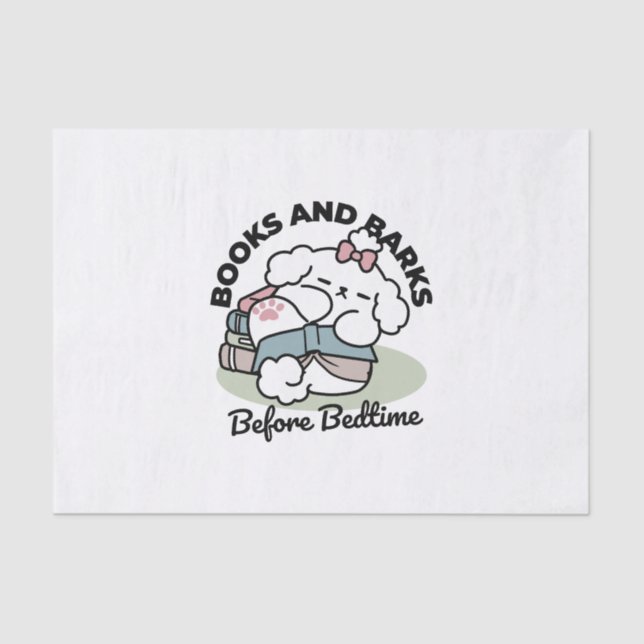 Before Bedtime with My Pup – Book and Dog Lover  Tissue Paper (Front)