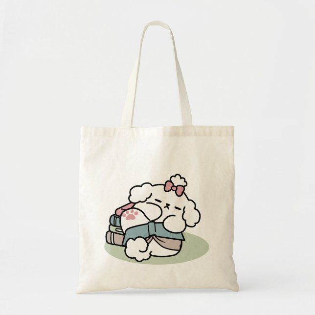 Before Bedtime with My Pup – Book and Dog Lover  Tote Bag (Front)