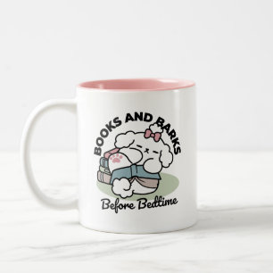 Before Bedtime with My Pup – Book and Dog Lover  Two-Tone Coffee Mug