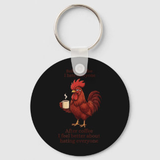Before Coffee After Coffee Funny S Humour Mens Keychain