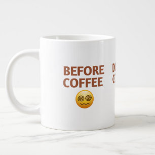 Before During After Coffee Mood Vector Art Large Coffee Mug