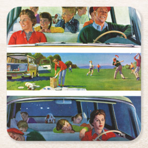 Before, During & After Picnic Square Paper Coaster