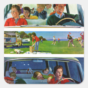 Before, During & After Picnic Square Sticker