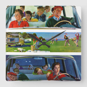 Before, During & After Picnic Square Wall Clock