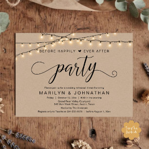 Before Happily Ever After Rehearsal Dinner Party Invitation
