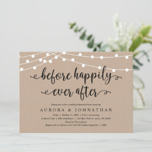 Before Happily Ever After, Rustic Rehearsal Dinner Invitation