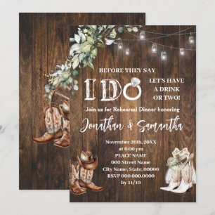Before I do Couples Shower Western Wedding Invitation